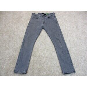 Revtown Decade Denim Jeans Men 30 Gray Taper Charcoal Wash Stretch 30x28